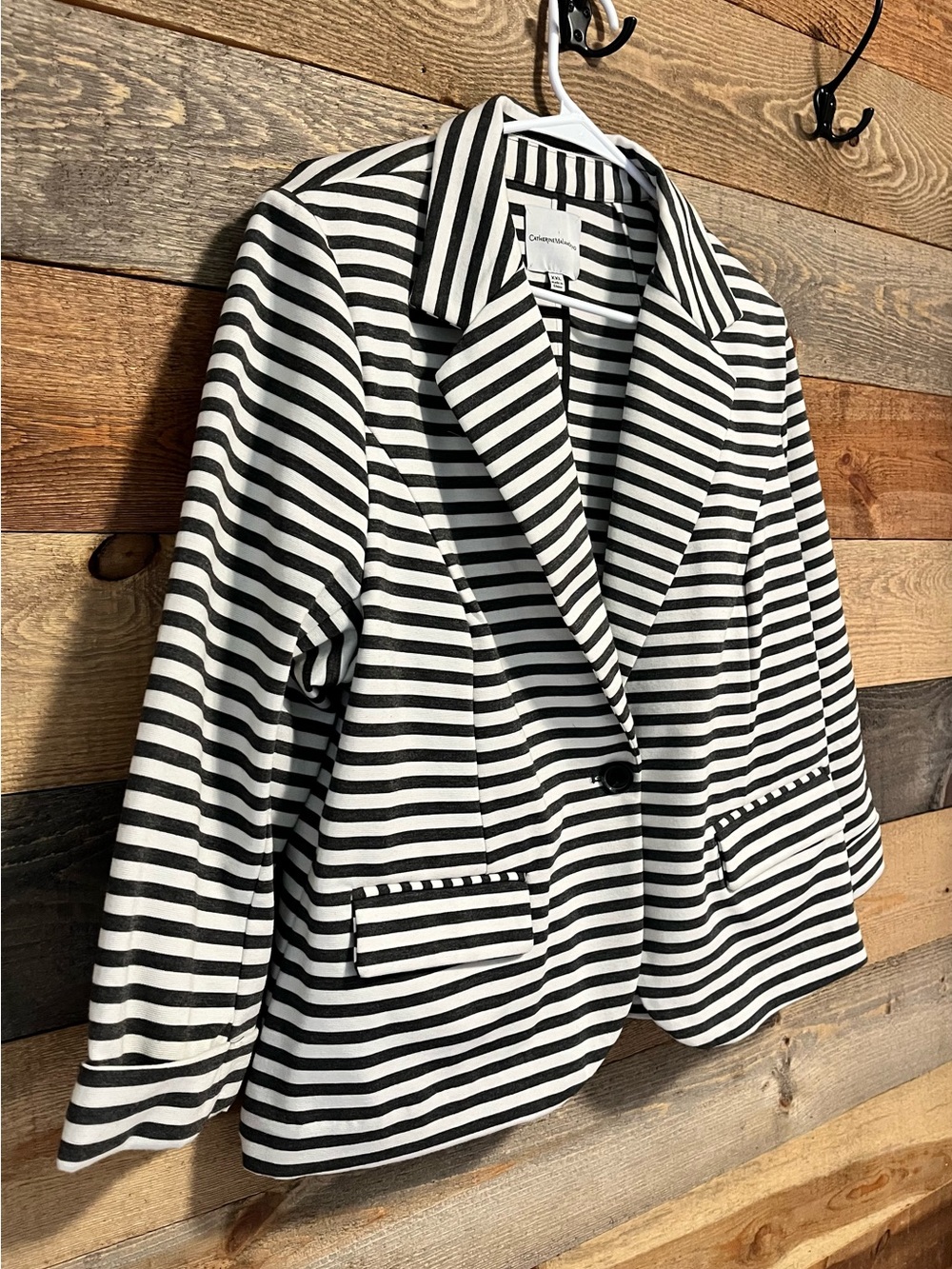 Catherine Malandrino Black and White Striped Blazer
